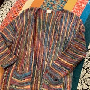 POL rainbow striped duster